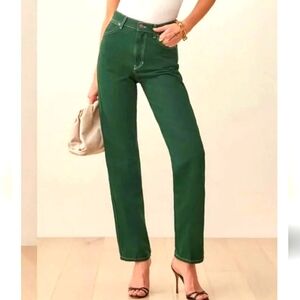 REFORMATION COWBOY Jeans Green Size 29